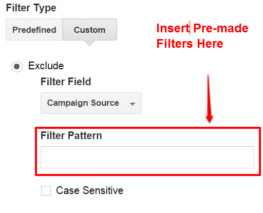 Add Custom Filter Patterns