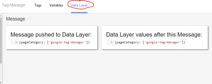 Google Tag Manager Data Layer Preview