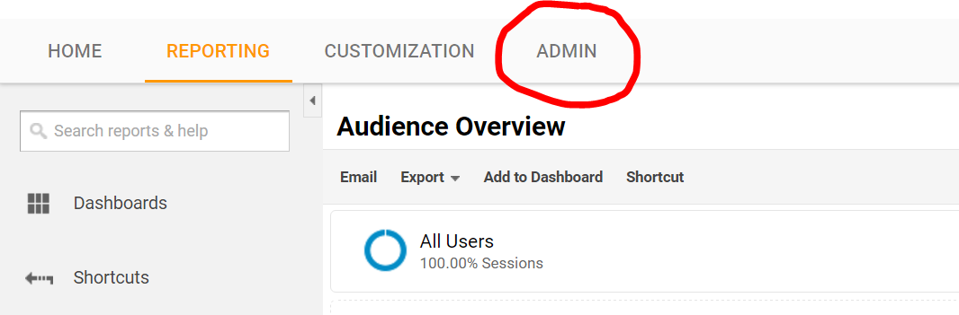 Google Analytics Account Admin